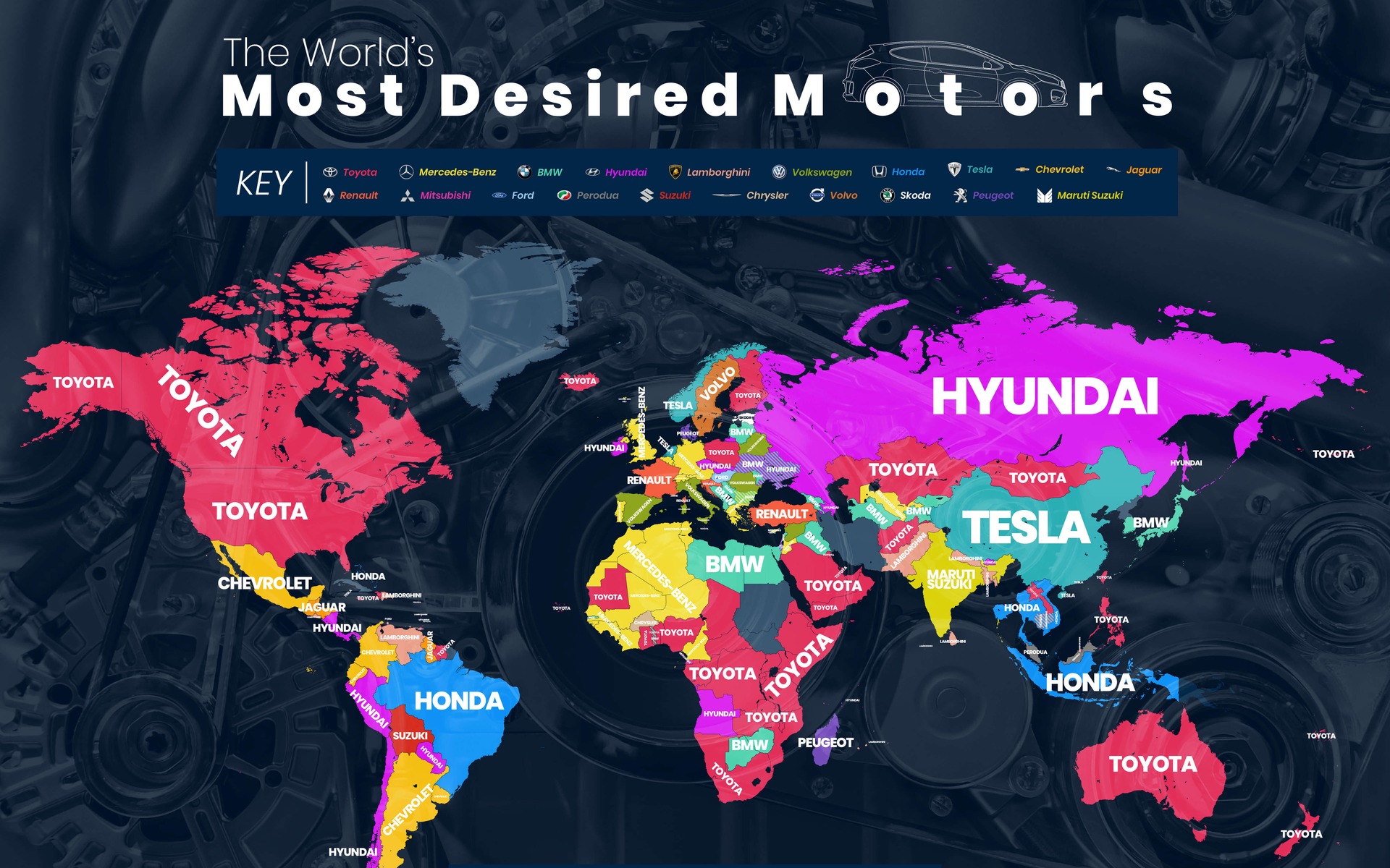 Les véhicules les plus recherchés sur Google à travers le monde