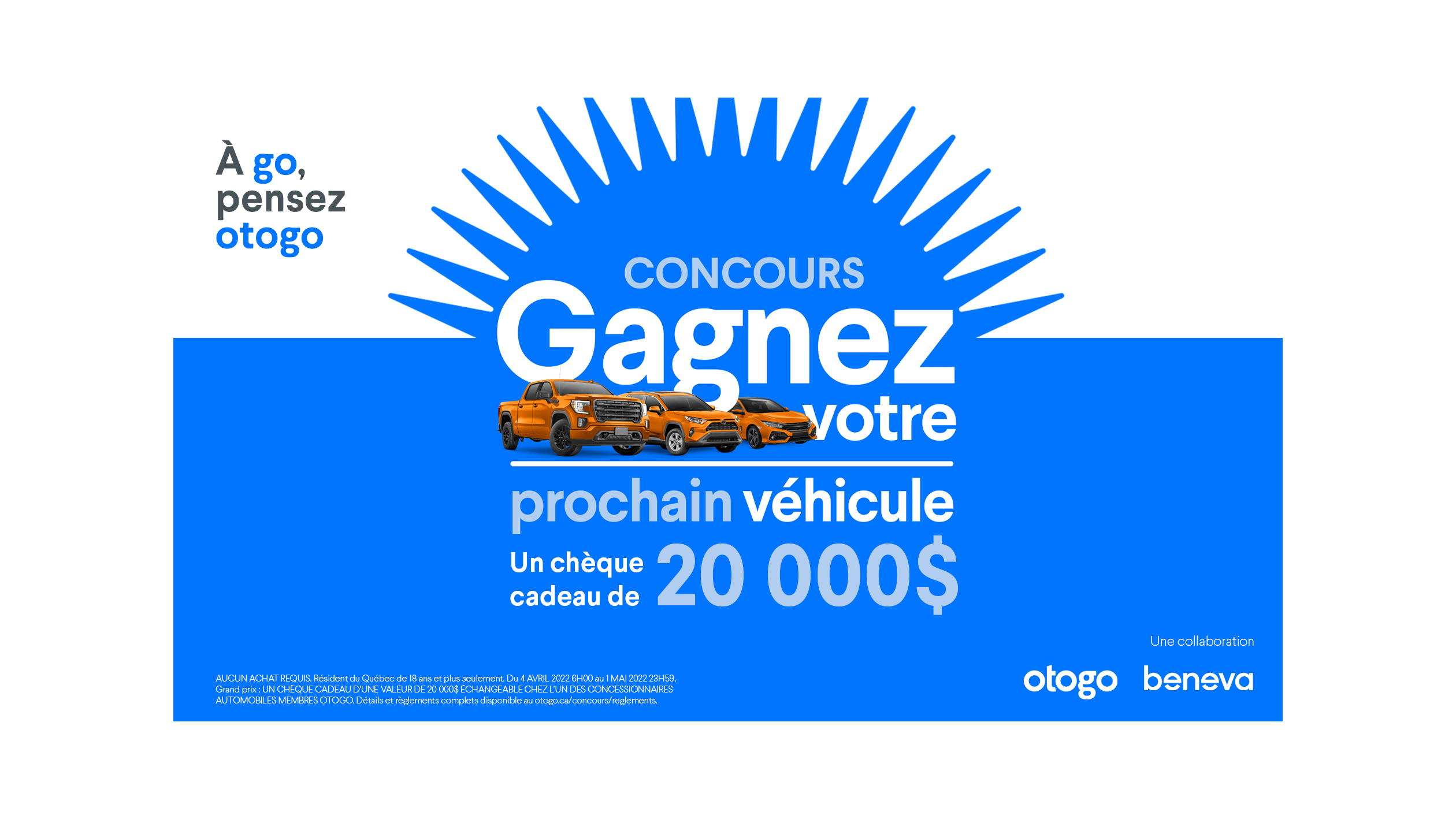 Gagnez votre prochain véhicule grâce à Beneva et Otogo