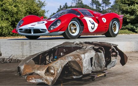 Deux vieilles Ferrari, dont une calcinée, vendues à des prix démentiels